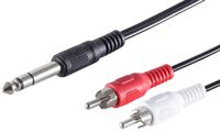 1aTTack.de 1,5m Zwarte Audiokabel 6,3mm Jack naar 2x RCA