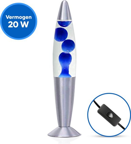 SEZGoods Lavalamp - Lavalampen - Lavalamp Donkerblauw 34 cm - Leuk als Cadeau