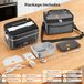 Boîte à lunch chauffante portable - Boîte à lunch électrique sans fil - Chauffage rapide 100/80/60W - Grand volume de 1-1,2 litre - 4 modes de chauffage - Minuterie - Batterie 12000 mAh - Argent