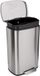 Poubelle de cuisine, rectangulaire, avec pédale en acier – mécanisme de fermeture douce – 50 litres – finition nickel satiné