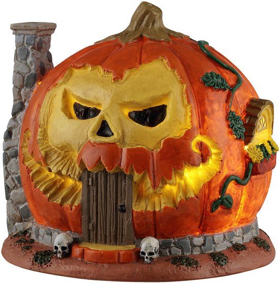 Lemax Spooky Town - Pumpkin Skull House - Met Licht