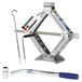 alca® cric bouteille Set 1,5 t, hauteur de levage 104-385 mm, clé de roue avec levier extensible jusqu'à 53 cm, douille 17/19 mm, selle pivotante