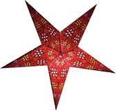 Merkloos / Sans marque Hadicke Gmbh & Co. Kg Decoratie kerstster - rood - 60 cm - papier - 5 punten - hangend - kerststerren