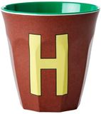 Rice beker H, 250 ml, melamine, roodbruin
