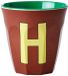 Rice beker H, 250 ml, melamine, roodbruin