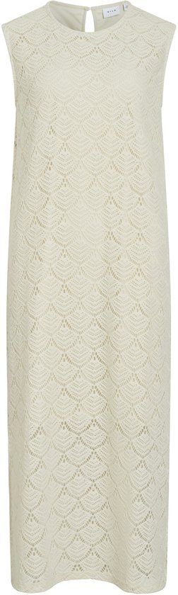 VILA - VIBAMBENA O-NECK S/L MIDI DRESS/PB/RC - Dames - Mini jurken - L - Polyester/Katoen - Birch
