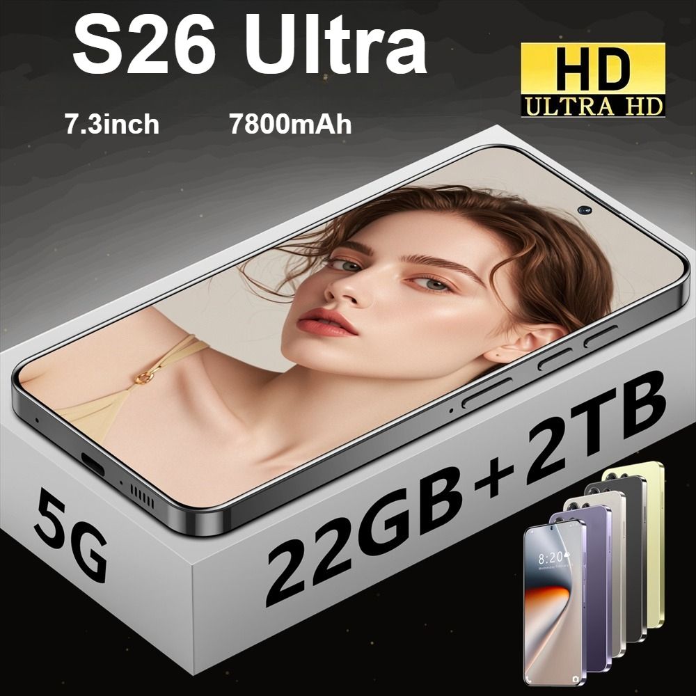 CHOTOG Nieuwe S26 Ultra Originele Smartphone 7800mAh Gezichtsherkenning 7,3 inch Mobiele Telefoons Wereldwijd Android 5G Dual SIM Ontgrendeld Mobiele Telefoons