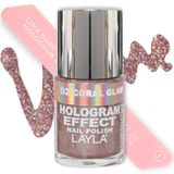 Layla Cosmetics Hologram Effect nagellak - koraal glas, per stuk verpakt (1 x 0,01 l)