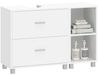 Meuble sous lavabo - 2 tiroirs - 2 compartiments ouverts - Convient pour un lavabo à poser - Revêtement mélamine - 90 x 30 x 60 cm - Blanc