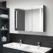 Maison Exclusive - Armoire de toilette à miroir avec éclairage LED pour salle de bain 89 x 14 x 62 cm, gris brillant