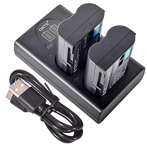 DSTE EN-EL15 reserveaccu (2-pack) & USB-oplader voor Nikon Z6 Z7 D500 D600 D610 D800 D850 D800E D750 D7000 D7100 D7200