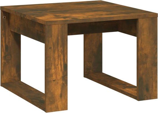 vidaXL Bijzettafel 50x50x35 cm bewerkt hout gerookt eikenkleurig