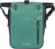 Basil Rivo Enkele fietstas - 12-15 liter - MIK Hooks - Waterdicht - Reflectie details - Tarpaulin - Groen