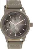 OOZOO Timepieces - Taupe horloge met taupe leren band - C10907