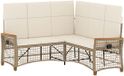 vidaXL Tuin ligbankset 5-aantal zitplaatsen beige en crème wit
