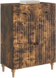 vidaXL Dressoir Gerookt eiken 66 x 34,5 x 90 cm Bewerkt hout