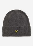 Lyle & Scott Lambswool blend ribbed beanie - charcoal marl