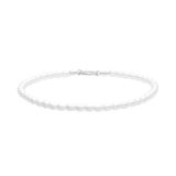 Tamaris Anklet Elegant enkelbandje van gepolijst roestvrij staal, zilver, glazen parelketting, verstelbaar tot 25 cm, waterdicht en huidvriendelijk