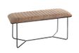 HAKU Bank bruin, zwart, Echt leer, metaal - Maat: B 100 cm x H 48 cm x D 38 cm, Stijl: Industrieel