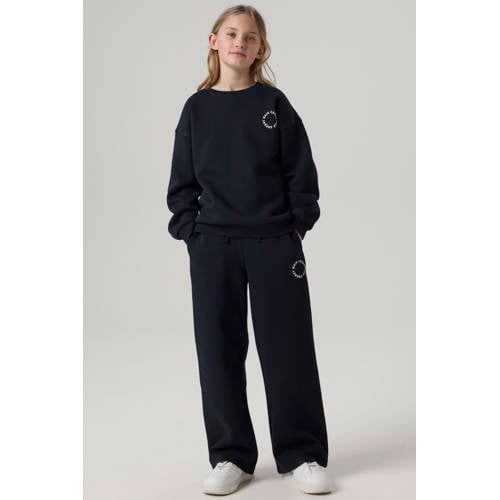 NAME IT KIDS sweatpants met print - zwart