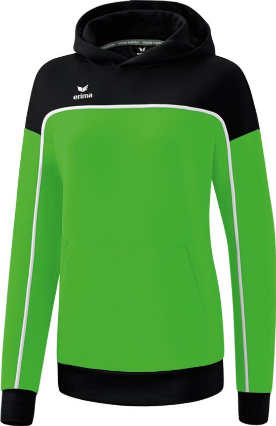 Erima Change Sweatshirt Met Capuchon Dames - Green / Zwart / Wit - Maat 34