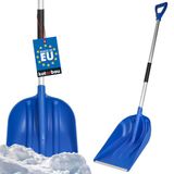 KOTARBAU® Sneeuwschep 36 cm met Aluminium Steel Schop van Versterkte Kunststof met Metalen Beslag met Ergonomische Steel Graanschep Blauw 136 cm