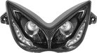 DMP Koplamp Unit Led Carbon (Oranje Led) Audi Look Yamaha Aerox 50 / Mbk Nitro 50 V.a 1997 T/m 2012