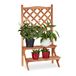 Relaxdays plantentrap met rankhulp, 2 tredes, voor bloempotten & klimplanten, dennenhout, HBD: 110 x 61 x 40 cm, natuur