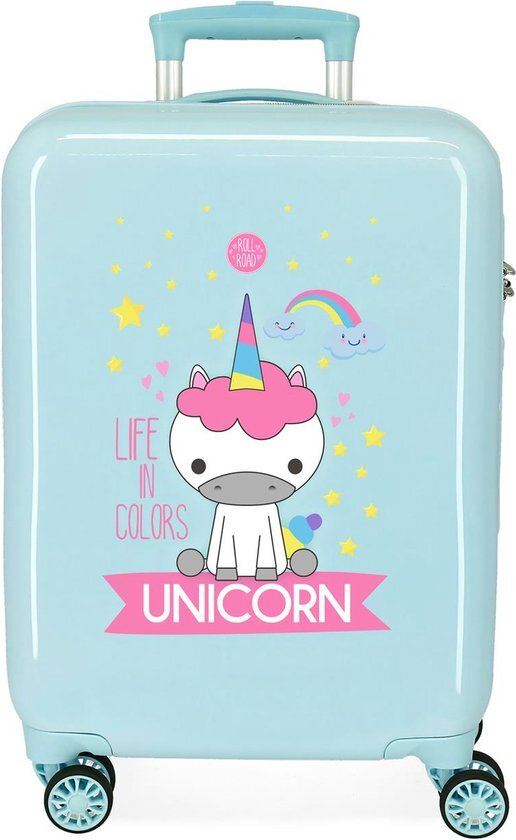 Roll Road roll road kinderkoffer unicorn 34 liter abs 55 cm turquoise
