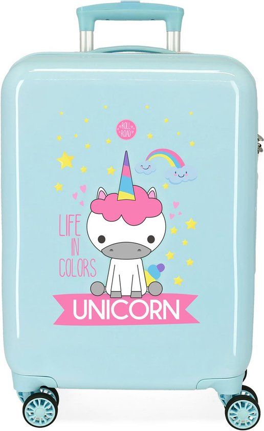 Roll Road Unicorn Kinderkoffer - 34 Liter - 55 cm - Turquoise