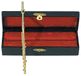 GEWA miniatuurinstrument - dwarsfluit van messing – goudkleurig gepolijst – lengte ca. 15 cm – decoratie-instrument in etui – cadeau voor muziekvrienden