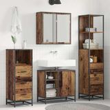 Maison Exclusive - Ensemble d'accessoires de salle de bain, 4 pièces, bois recyclé, 65 x 33 x 60 cm