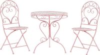 Beliani ALBINIA Bistroset pour 2 - Rose - Métal