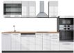 Vicco Fame-Line Complete keukeneenheid – 300 cm met hoge kast, WB Eik Wit hoogglans/antraciet