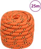 vidaXL Boottouw 20 mm 25 m polypropyleen oranje