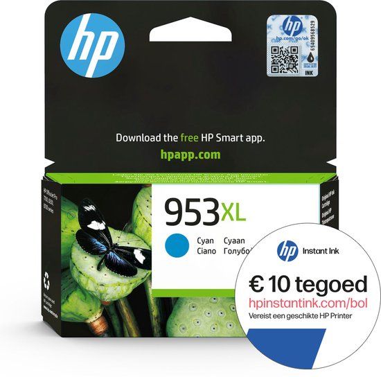 HP 953XL - Inktcartridge Cyan + Instant Ink tegoed - 8720254994253