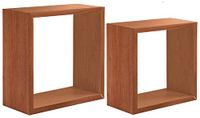 Homemania Q-BIS Wandrek, woonkamer, slaapkamer, kantoor, MDF, Cherry 35 x 35 x 15,5 / 31 x 31 x 15,5 cm
