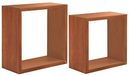 Homemania Q-BIS Wandrek, woonkamer, slaapkamer, kantoor, MDF, Cherry 35 x 35 x 15,5 / 31 x 31 x 15,5 cm
