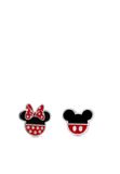 Mickey Mouse Disney Mickey & Minnie Mouse Mickey und Minnie Ear Stud zilverkleurig