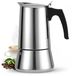 Cafetière italienne : cafetière pour cuisinière, acier inoxydable, 300 ml