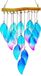 Sans marque Carillon en verre Tiffany avec feuilles - Décoration de jardin faite à la main pour l'intérieur et l'extérieur - 318 cm de long