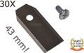 Husqvarna 30 lames en acier inoxydable, 4,3 cm de long, pour Automower G1, G2, 105, 210, 305, 308, 310, 315