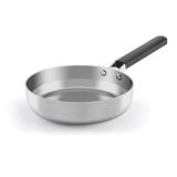 Castey B-S18 Trimetal Induction Koekenpan met siliconen lang handvat, 18 cm, roestvrij staal zilver