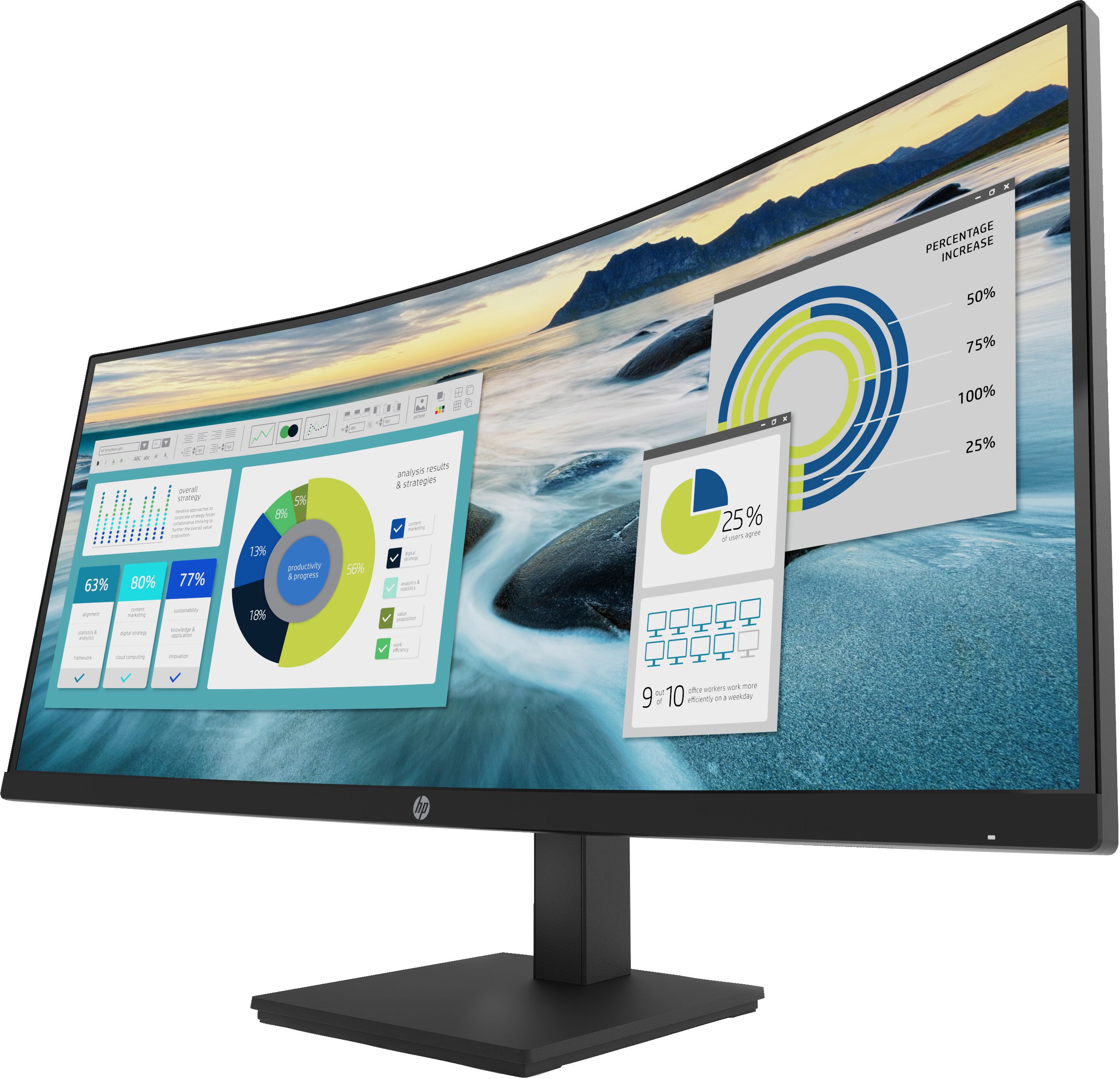HP P34hc G4 - 34" Curved Monitor - 3440 x 1440 - Quad HD - LED