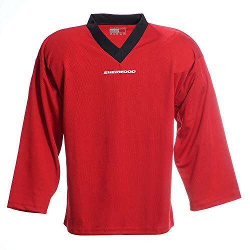 Sherwood - Senior ijshockeytrainingsshirt voor volwassenen, stijlvolle praktijk-jersey van geperforeerde mesh-stof, V-hals jersey om te trainen, geweldige pasvorm