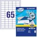 Europe 100 Multifunctionele etiketten, zelfklevend, wit, 38 x 21,2 mm, 6500 stuks