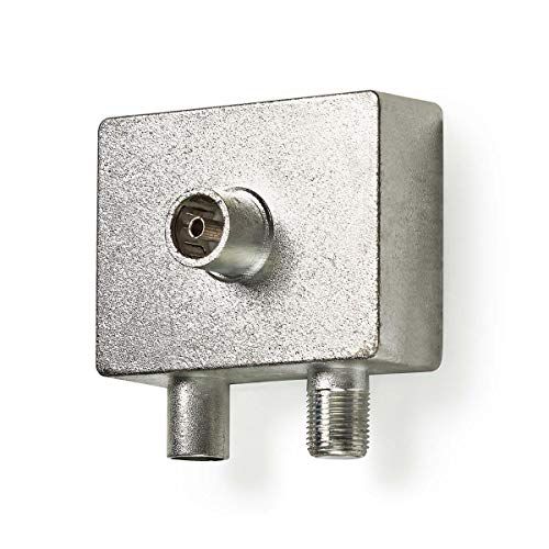 TronicXL Breitband multimedia-opsteekadapter, IEC coax-verdeler voor kabelmodem en tv-kabel, kabeltelevisie, splitter, internet, data/televisie, 2-voudige coax-opsteekadapter