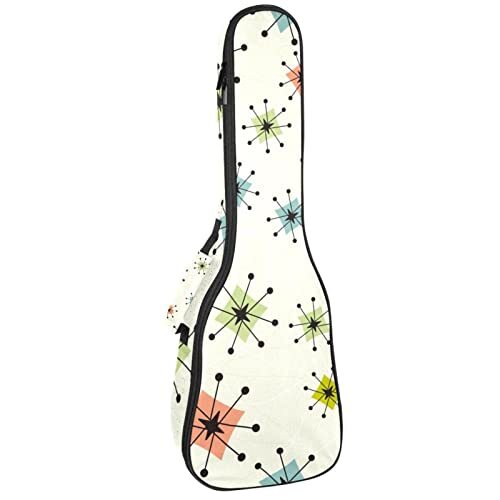 Mersov Tenor Ukulele Gigbag Waterdichte Ukelele Case Gewatteerde Rugzak, Geweldig voor Sopraan Concert (21/23/24") Geometrie Atomic Stars