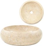 vidaXL Gootsteen 40x12 cm Marmer Crème