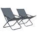 VidaXL Tuinstoel Terras Stof/Weefsel, Oxford, Staal Grijs - 2 Stuks